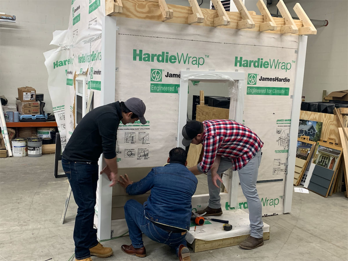 James Hardie Training Facility - Installers Practicing - Solid State Construction Of Shirley, MA