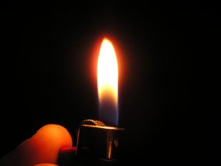 Photo Of Lighter With Flame On Black Background